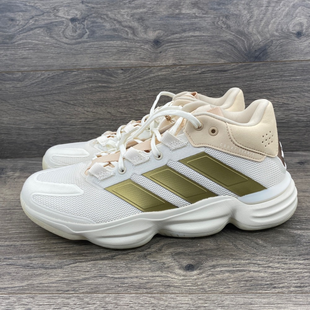adidas Courtstabil W Indoor Sports Shoes Womens 9.5 White Gold JP9833